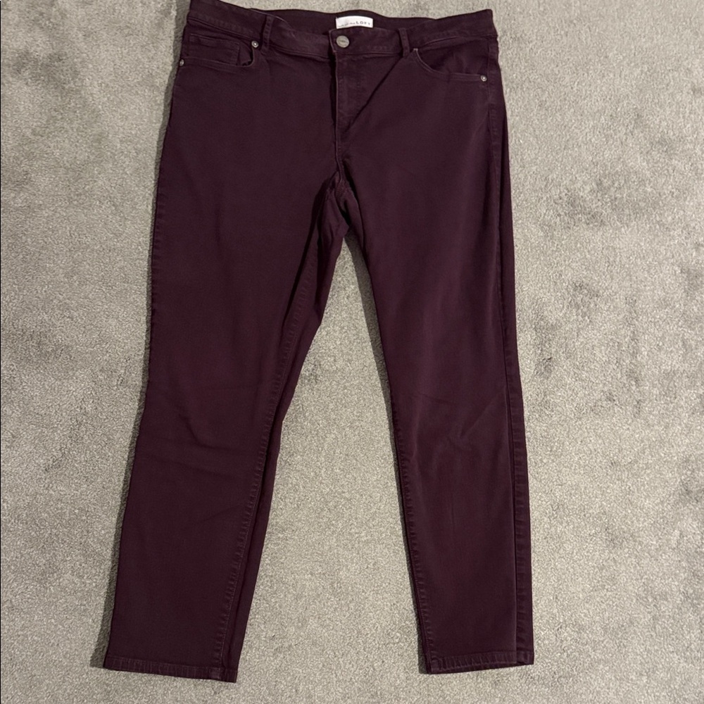 LOFT Rich Burgundy Skinny Jeans
